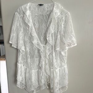 Torrid Elegant White Lace Top